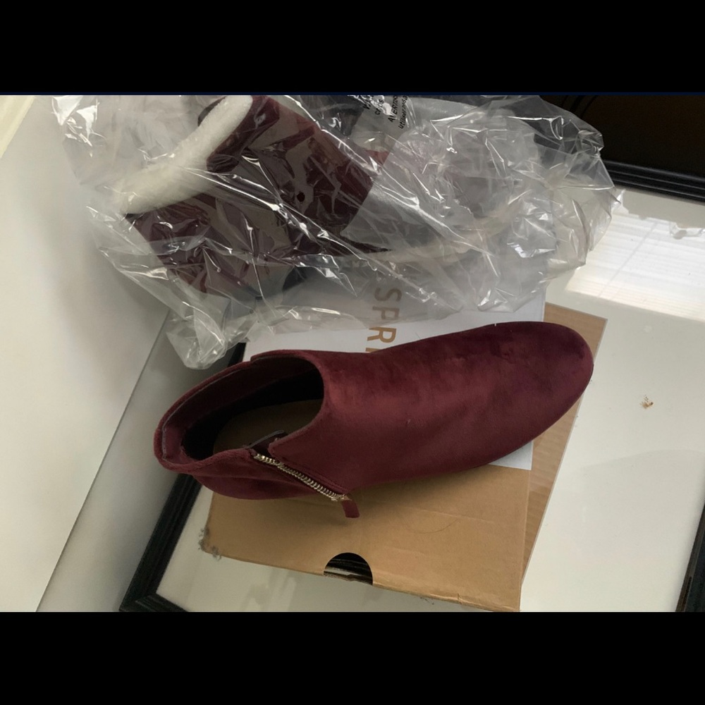 Women burgundy booties